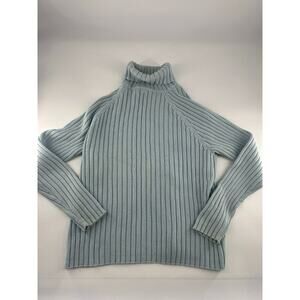 Vintage Gap Sweater Womens Large Light Blue Knit Turtleneck Y2K Long Sleeve